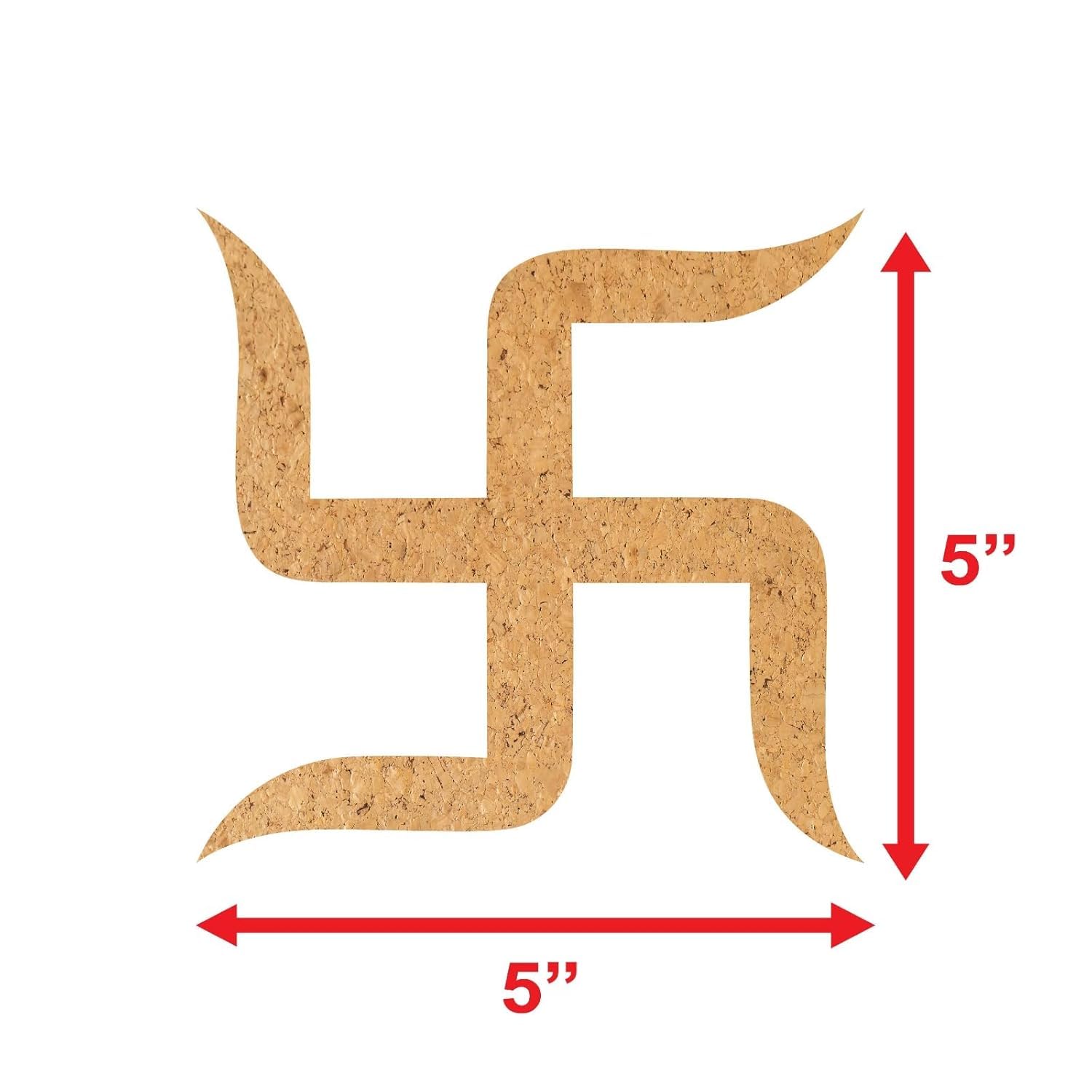 Pack of 12 Swastik Wooden MDF Cutouts (5 x 5 Inch) | Unfinished Craft Base | Hindu Symbol for Diwali Decor, DIY Painting, Lippan Art, Pooja Room & Festive Decoration